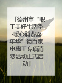 德州市“职工美好生活季·暖心消费嘉年华”德百家电惠工专项消费活动正式启动