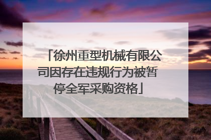 徐州重型机械有限公司因存在违规行为被暂停全军采购资格