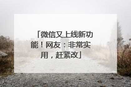 微信又上线新功能！网友：非常实用，赶紧改