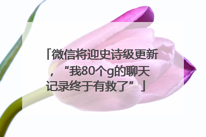 微信将迎史诗级更新，“我80个g的聊天记录终于有救了”