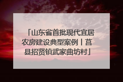 山东省首批现代宜居农房建设典型案例丨莒县招贤镇武家曲坊村
