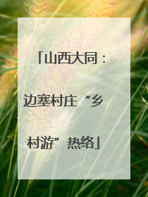 山西大同：边塞村庄“乡村游”热络