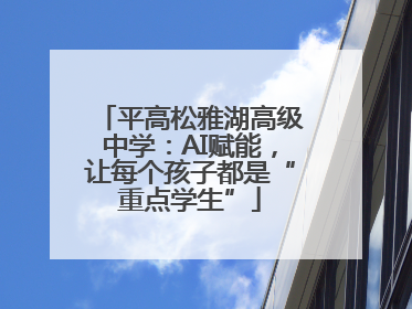 平高松雅湖高级中学：AI赋能，让每个孩子都是“重点学生”