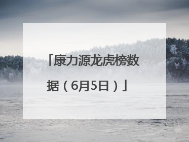 康力源龙虎榜数据（6月5日）