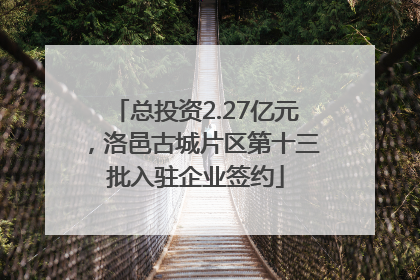 总投资2.27亿元，洛邑古城片区第十三批入驻企业签约