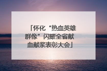 怀化“热血英雄群像”闪耀全省献血献浆表彰大会