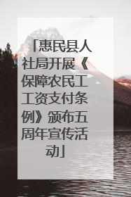 惠民县人社局开展《保障农民工工资支付条例》颁布五周年宣传活动