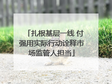 扎根基层一线 付强用实际行动诠释市场监管人担当