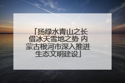扬绿水青山之长 借冰天雪地之势 内蒙古根河市深入推进生态文明建设