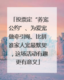 投票定“养宠公约”、为爱宠做牵引绳、比拼谁家人宠最默契，这场活动有趣更有意义