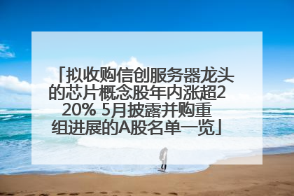 拟收购信创服务器龙头的芯片概念股年内涨超220% 5月披露并购重组进展的A股名单一览