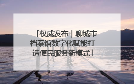 权威发布｜聊城市档案馆数字化赋能打造便民服务新模式