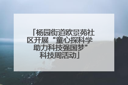 杨园街道欧景苑社区开展“童心探科学 助力科技强国梦”科技周活动