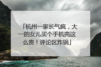 杭州一家长气疯，大一的女儿买个手机壳这么贵！评论区炸锅