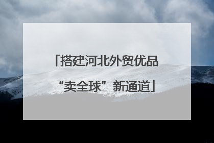 搭建河北外贸优品“卖全球”新通道