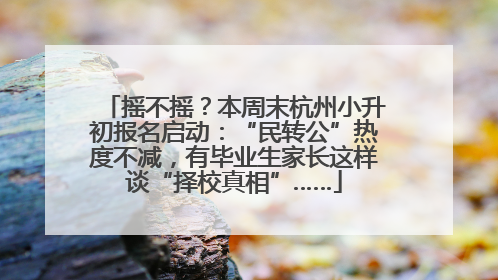 摇不摇？本周末杭州小升初报名启动：“民转公”热度不减，有毕业生家长这样谈“择校真相”……