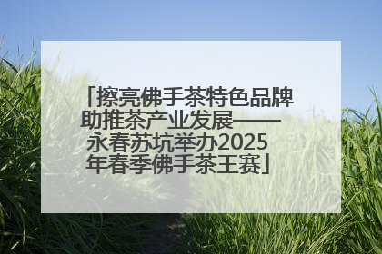 擦亮佛手茶特色品牌 助推茶产业发展——永春苏坑举办2025年春季佛手茶王赛