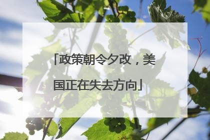 政策朝令夕改，美国正在失去方向