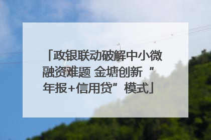 政银联动破解中小微融资难题 金塘创新“年报+信用贷”模式