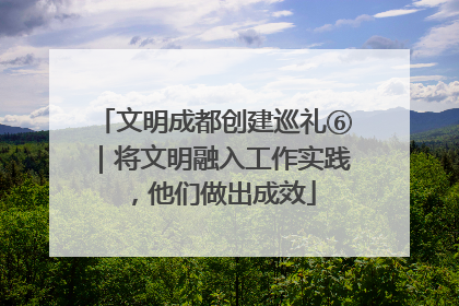 文明成都创建巡礼⑥｜将文明融入工作实践，他们做出成效