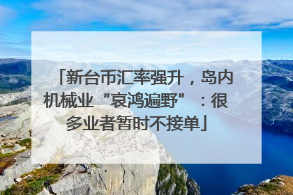 新台币汇率强升，岛内机械业“哀鸿遍野”：很多业者暂时不接单