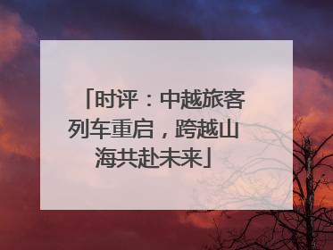 时评：中越旅客列车重启，跨越山海共赴未来