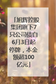 旭辉控股集团旗下7只公司债自6月3日起停牌，本金额超100亿元