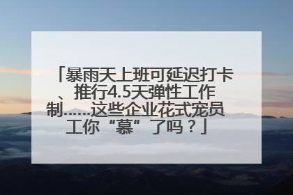 暴雨天上班可延迟打卡、推行4.5天弹性工作制……这些企业花式宠员工你“慕”了吗？