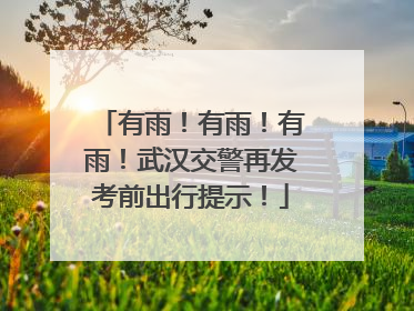 有雨！有雨！有雨！武汉交警再发考前出行提示！