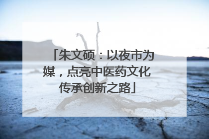 朱文硕：以夜市为媒，点亮中医药文化传承创新之路
