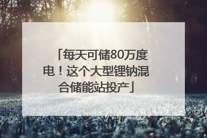 每天可储80万度电！这个大型锂钠混合储能站投产