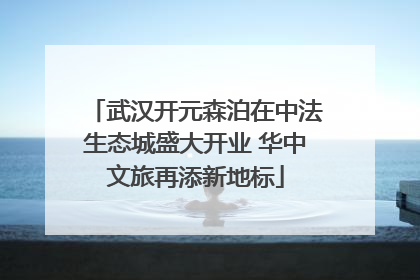 武汉开元森泊在中法生态城盛大开业 华中文旅再添新地标