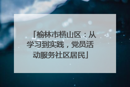 榆林市横山区：从学习到实践，党员活动服务社区居民