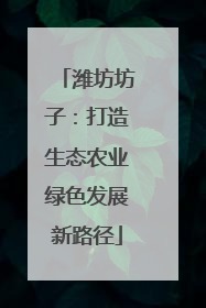 潍坊坊子：打造生态农业绿色发展新路径