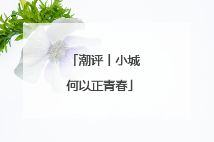 潮评丨小城何以正青春