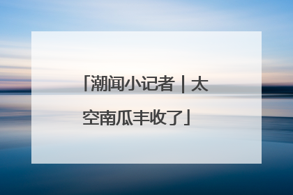 潮闻小记者｜太空南瓜丰收了