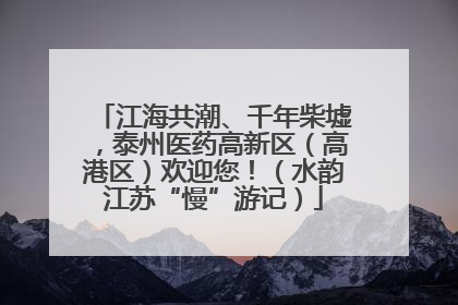 江海共潮、千年柴墟，泰州医药高新区（高港区）欢迎您！（水韵江苏“慢”游记）