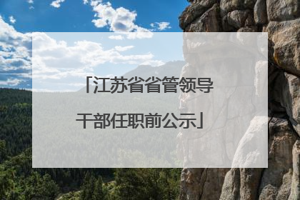 江苏省省管领导干部任职前公示