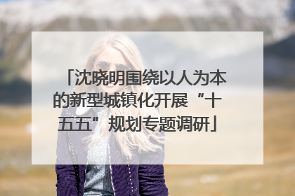 沈晓明围绕以人为本的新型城镇化开展“十五五”规划专题调研