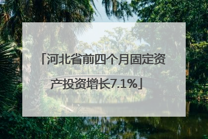 河北省前四个月固定资产投资增长7.1%