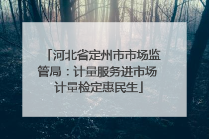 河北省定州市市场监管局：计量服务进市场 计量检定惠民生
