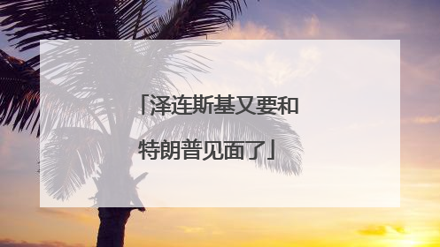 泽连斯基又要和特朗普见面了