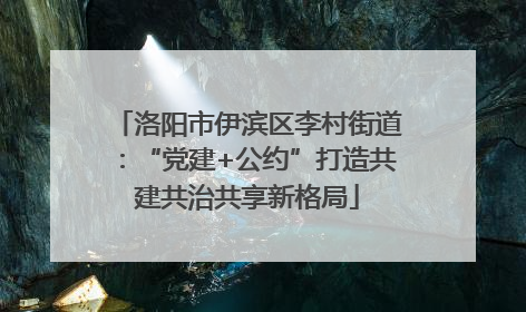 洛阳市伊滨区李村街道：“党建+公约”打造共建共治共享新格局