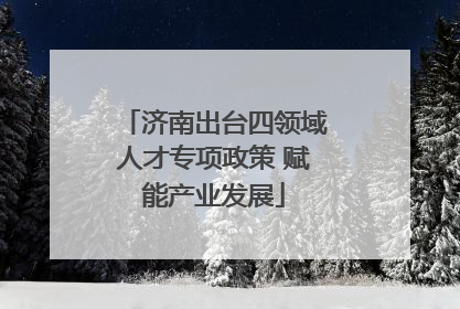 济南出台四领域人才专项政策 赋能产业发展