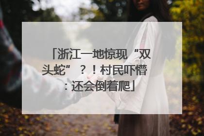 浙江一地惊现“双头蛇”？！村民吓懵：还会倒着爬