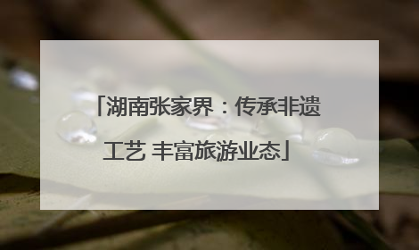 湖南张家界：传承非遗工艺 丰富旅游业态