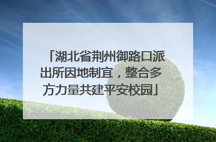 湖北省荆州御路口派出所因地制宜，整合多方力量共建平安校园
