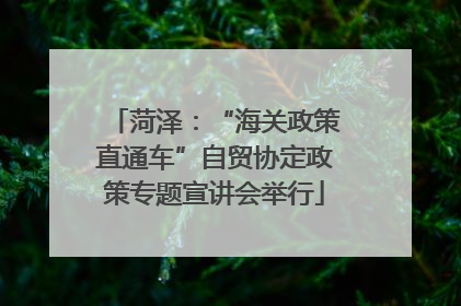 菏泽：“海关政策直通车”自贸协定政策专题宣讲会举行
