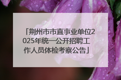 荆州市市直事业单位2025年统一公开招聘工作人员体检考察公告