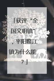 获评“全国文明镇”，平阳鳌江镇为什么能？